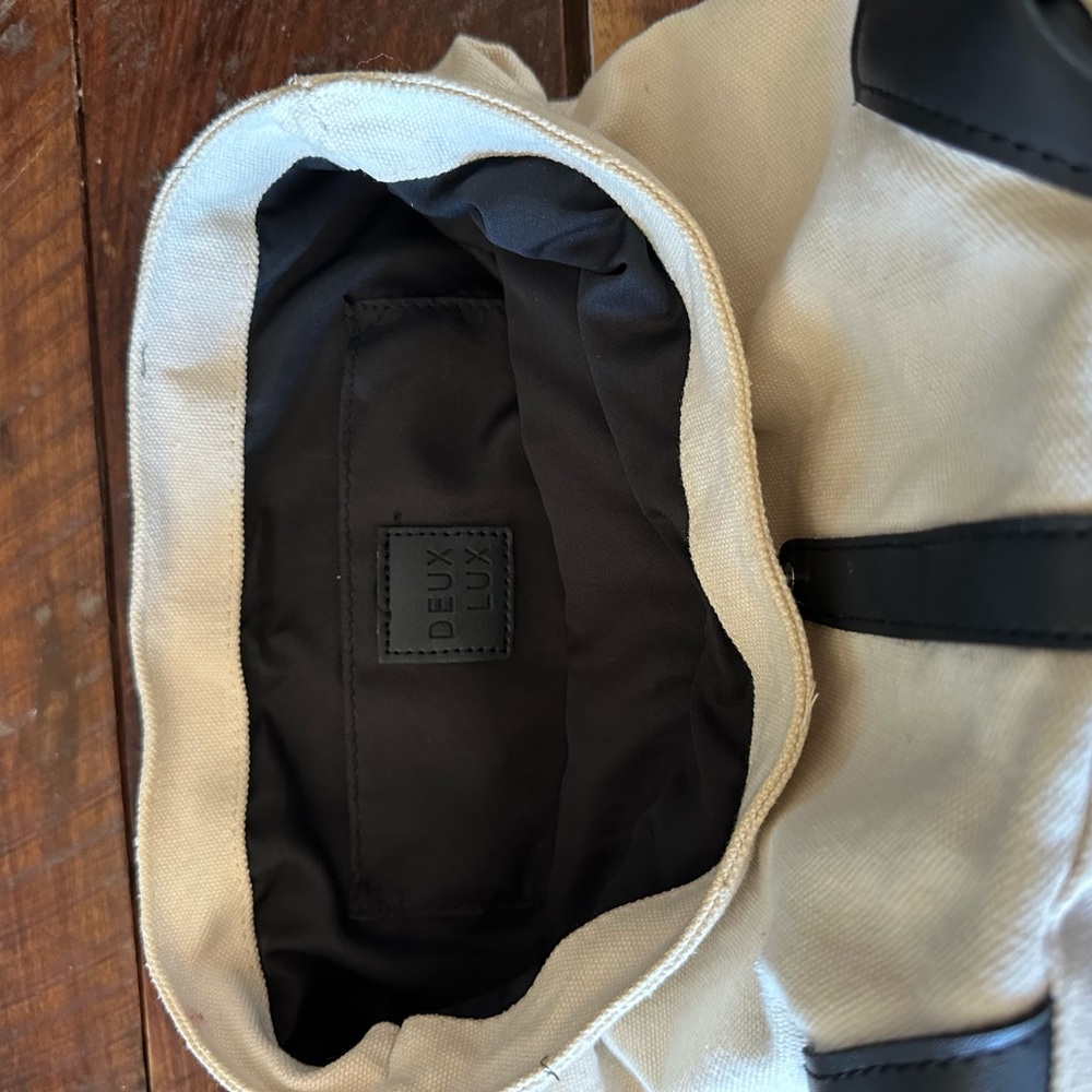 Deux Lux backpack canvas travel bag, like new